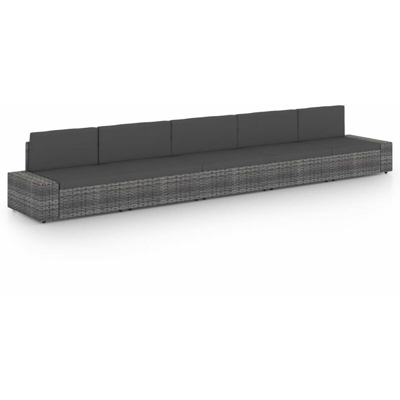 

Juego muebles de jardin 5 pzas y cojines ratan sintetico gris