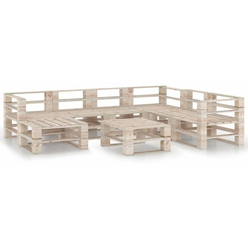 

Juego muebles de jardin de palets 8 piezas de madera de pino