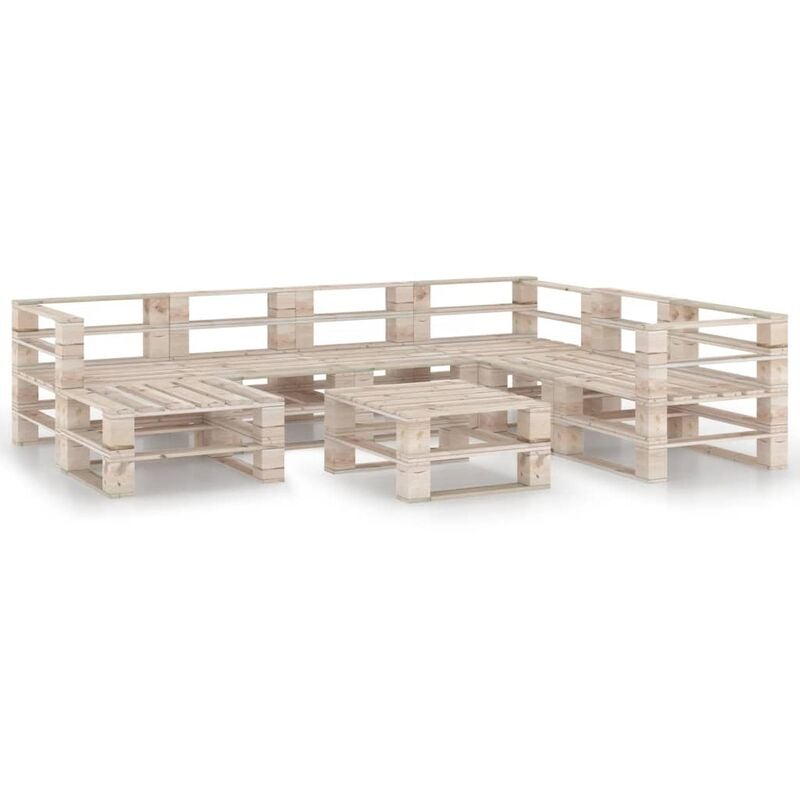 

Juego muebles de jardín de palets 8 piezas de madera de pino