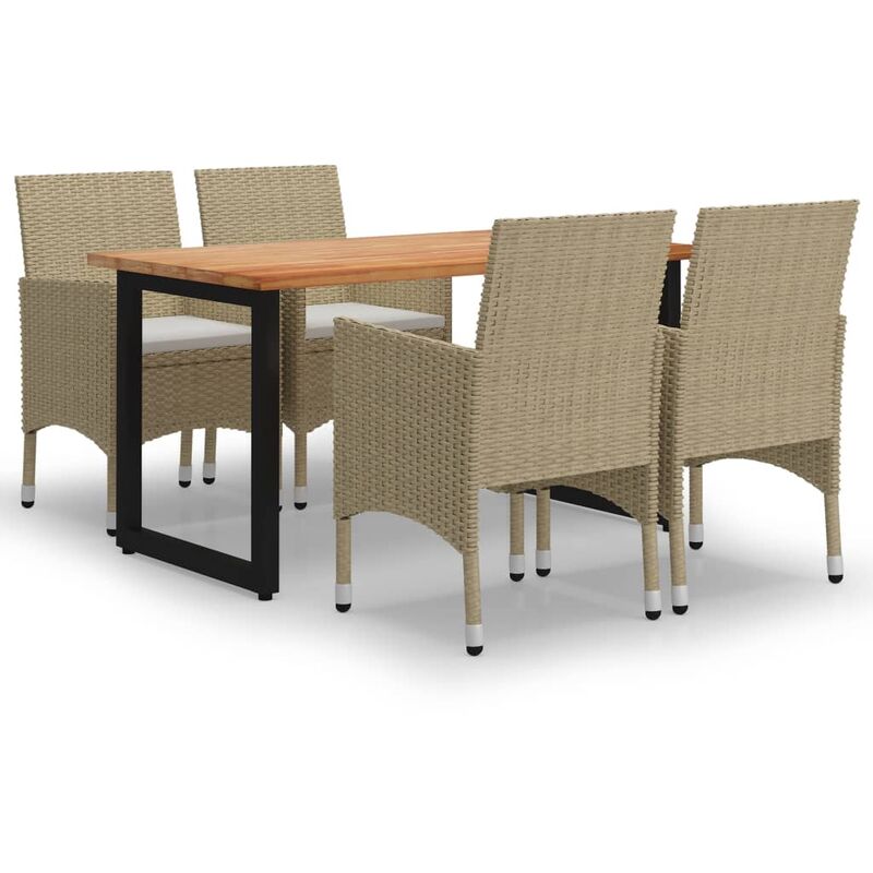 

Juego muebles jardín 5 pzas con cojines ratán sintético beige
