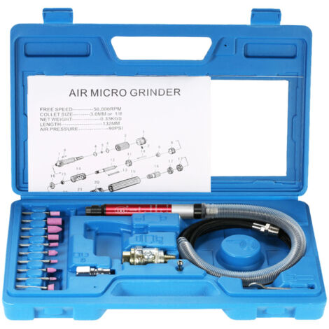 Juego multifuncional de herramientas rotativas para pulir lápices pequeños, kit profesional de microamoladora neumática, 16 piezas, 65.000 rpm.