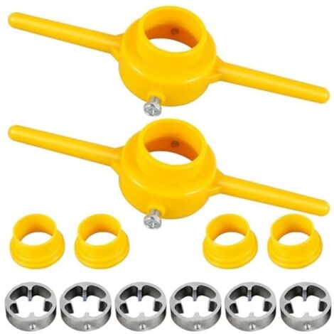 Juego multifuncional de machos y terrajas para tuberías de agua de plástico, macho de mano imperial, rosca cónica NPT de PVC de 60°