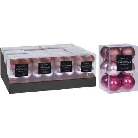 Juego nav. 60mm bolas rosa koopman 12 pz
