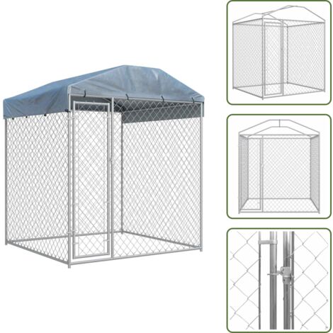 Juego para perros - vidaXL Perrera de exterior con toldo 193x193x225 cm - Ejercicio para perros