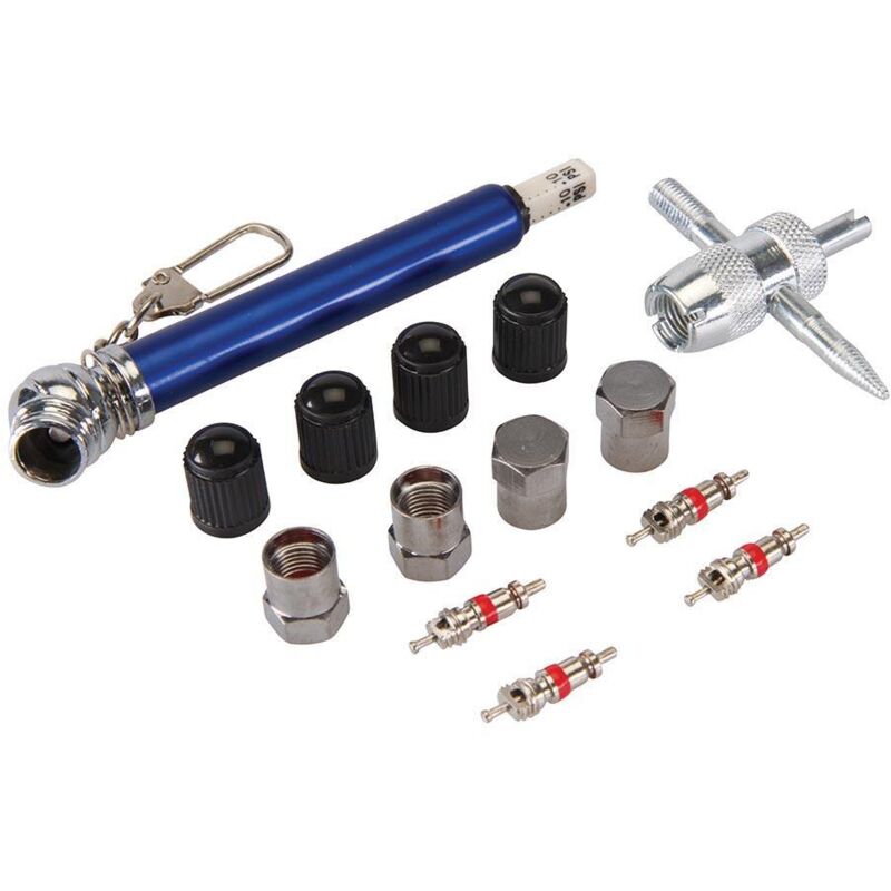 Juego para reparación de válvulas de neumáticos 14 pzas SILVERLINE 380568