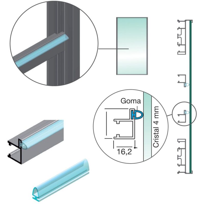 

Juego Perfil Tensor Madera Class 1,16Mts - Cromo Mate