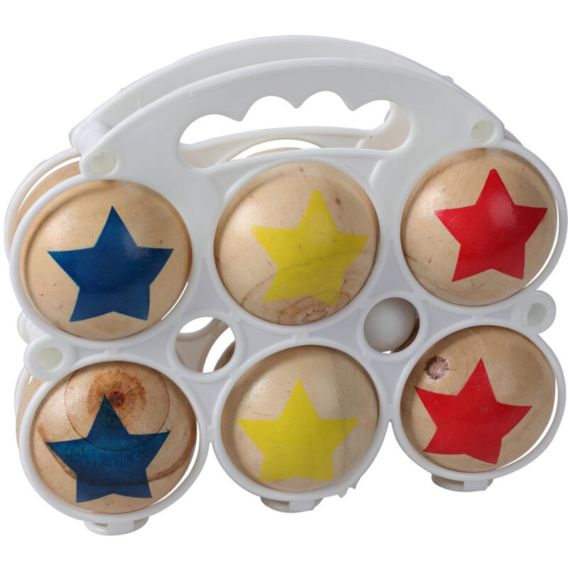 Playsports Juego Petanca Madera 7 Piezas , Juego Petanca Madera 7 Piezasbolas Y Boliche Fabricado En Madera De Alta Calidadincluye Estuche Para