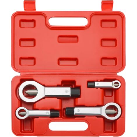Juego profesional de 4 piezas para romper tuercas  Rompe-rompe-tuercas de alta resistencia, elimina tuercas rotas, dañadas y corroídas con facilidad (9-12 mm, 12-16 mm, 16-22 mm, 22-27 mm).