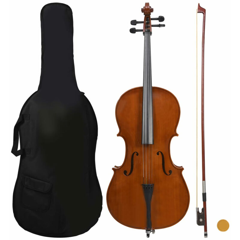 

Juego violonchelo funda arco pelo natural madera oscura 4/4