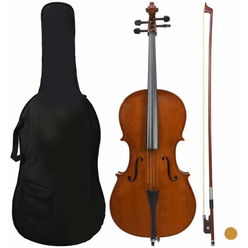 

Juego violonchelo funda arco pelo natural madera oscura 4/4