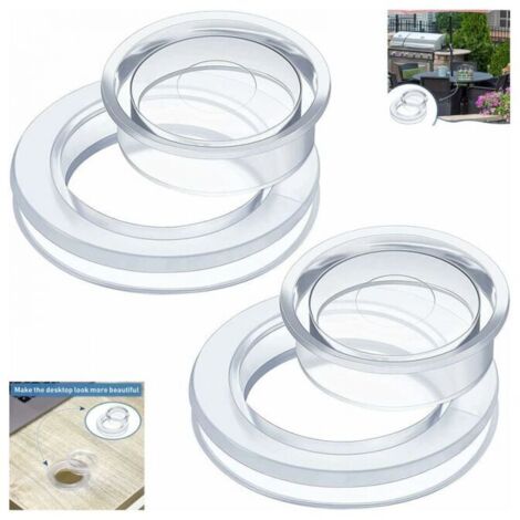 Juegos de anillos y tapas para sombrillas de mesa de patio, juego de tapas y tapones para anillos de orificios de sombrilla más gruesos (transparentes)
