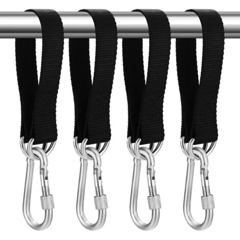 Juegos de correas para columpios de árbol,correas para kit de suspensión,correas para hamacas pesadas de 30cm x 25mm,correas ajustables para colgar columpios con 4 mosquetones y 4 anillos en D, 30cm