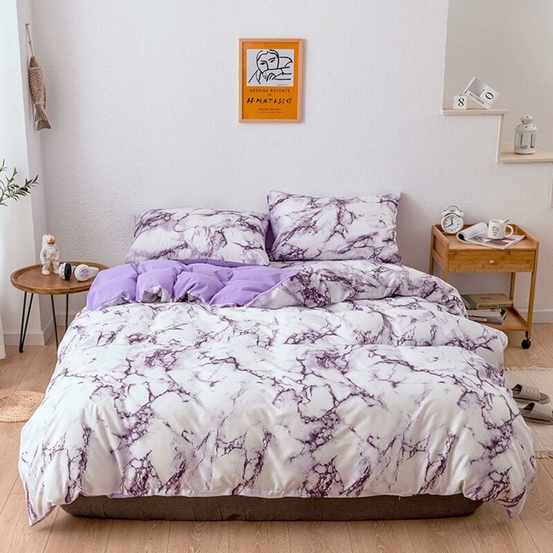

Juegos de funda nórdica con fundas de almohada Imperimé Geometric Basics Juego de cama reversible para 2 personas con cremallera en microfibra suave
