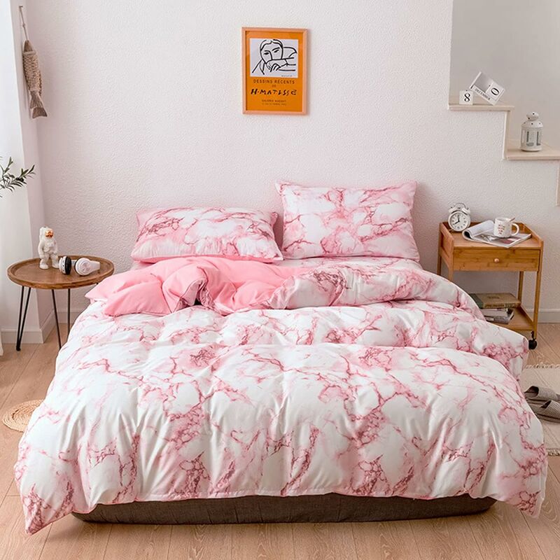 

Juegos de funda nórdica con fundas de almohada Imperimé Geometric Basics Juego de cama reversible para 2 personas con cremallera Microfibra suave 2/3