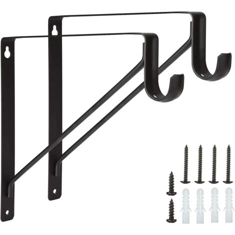 juegos de soportes de pared, capacidad de carga de 150 kg, ganchos para estantes, marco flotante de 90 grados, soporte de trípode, negro
