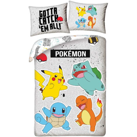 Jugendbettwäsche-Set 140X200 Pokemon Pikachu Original Lizenzierte Mikrofaser