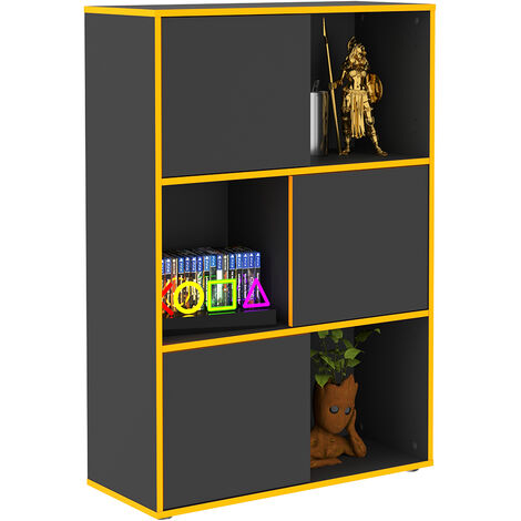 Jugendzimmer Aktenschrank in anthrazit mit orange ZADAR-10, B/H/T ca. 68,5/99/33 cm