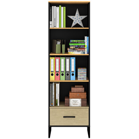 Jugendzimmer Regal Set 2-teilig CASPER-131 in schwarz, braun