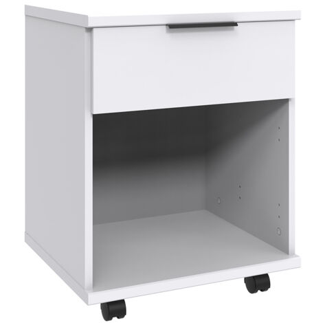Jugendzimmer-Rollcontainer 46 cm breit in weiß, 1 Fach, 1 Schublade NOLI-43