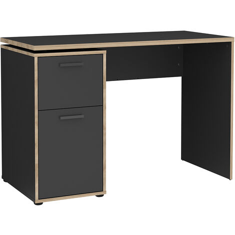 Jugendzimmer Schreibtisch in anthrazit matt mit Eiche Kante EMPOLI-10, B/H/T ca. 110,6/75,2/50,3 cm