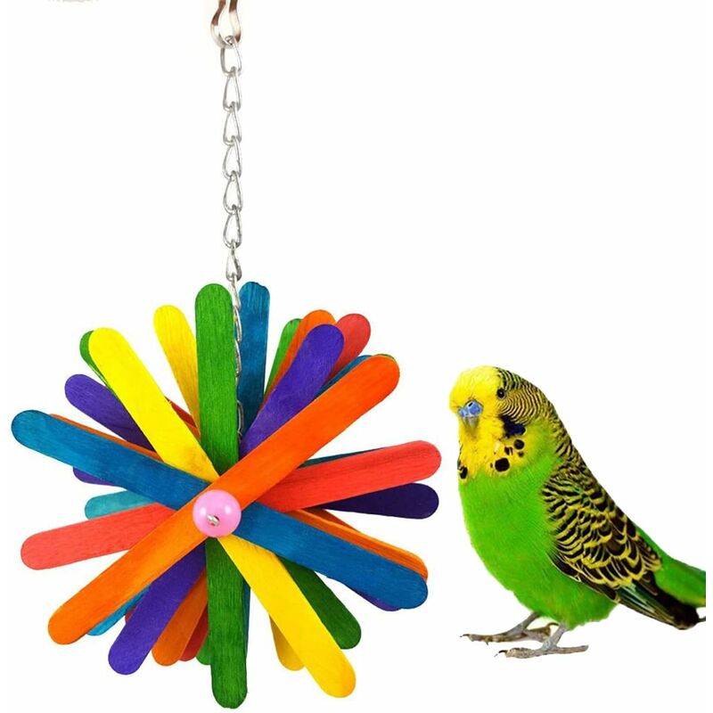 

Abcrital - Juguete colorido para pájaros, loros, guacamayos, periquitos, periquitos, jaula, accesorios.