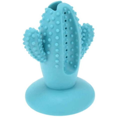 Juguete de goma para golosinas de perro con ventosa, 10,5 x 9,5 x 13,8 cm, cactus
