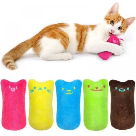 Juguete de peluche de hierba gatera, 5 piezas de juguetes de hierba gatera, almohadilla creativa para rascar gatos, almohada de hierba gatera, masticar y cepillar los dientes, adecuado para todos los 