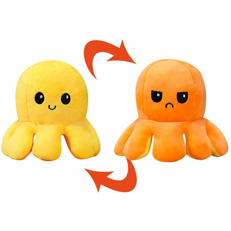 

Juguete de peluche de pulpo reversible, juguetes de peluche de doble cara, muneco encantador, regalo de juguete para ninos,naranja