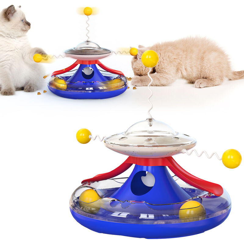 

Juguete giratorio interactivo, para gato o gatito, juguete giratorio para gatos, molino de viento giratorio, juguetes para gatos para interiores,Azul