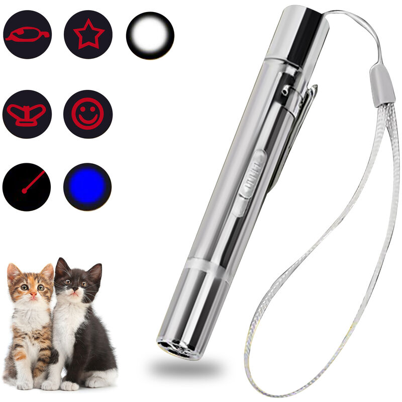 

Juguete interactivo para gatos Juguetes para gatos para atrapar ejercicio Juguete de entrenamiento para mascotas USB recargable 3 modos 4 patrones,