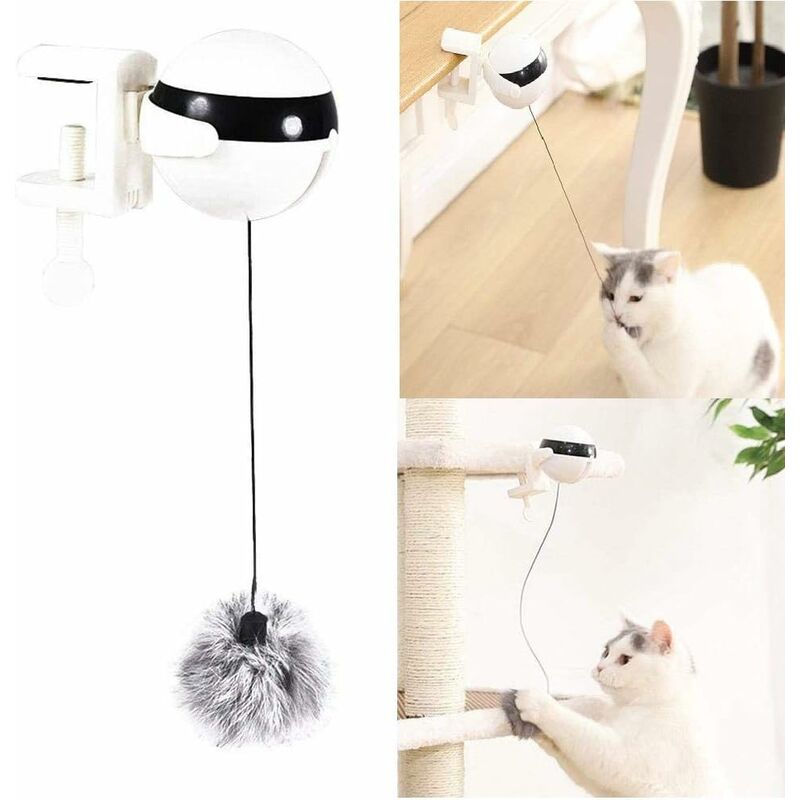 

Juguete interactivo para gatos LITZEE, juguete yoyo para gatos con bola de elevación automática, juguete eléctrico giratorio para gatos, divertido