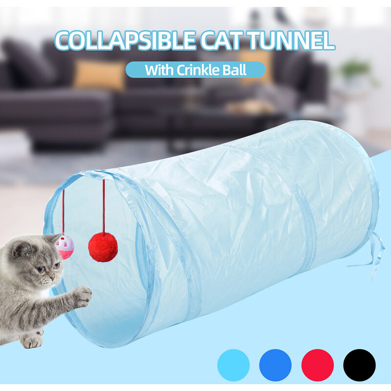 

Juguete interactivo plegable con tunel para gatos, con bola Ringbell,Cielo azul