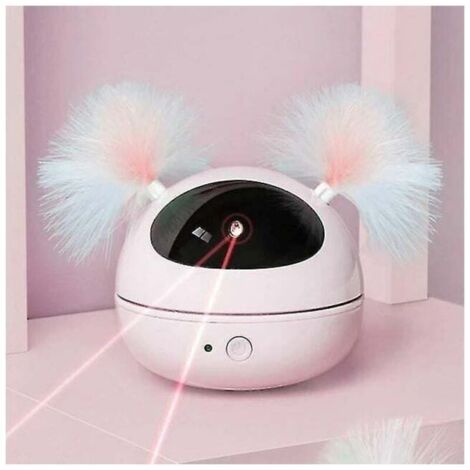 Juguete láser para gatos, puntero láser automático, juguetes electrónicos giratorios para gatos (rosa), Sunny
