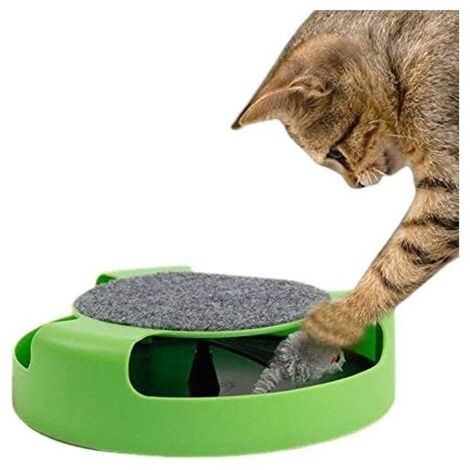 Juguete para gatos con ratón para atrapar y juguete giratorio para perseguir.