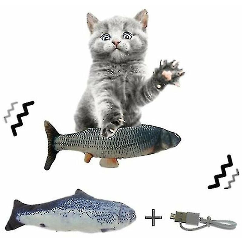 Juguete para gatos, simulación de carga USB, peces, hierba de juguete eléctricos - Thsinde ⋆ petmascotas.es