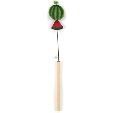 Juguete para gatos, varita de 40 cm con estampado de sandía, varita interactiva para gatos, juguete para gatitos, divertida herramienta de entrenamiento para gatos.