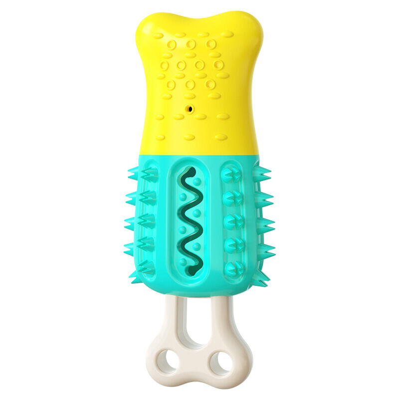 

Juguete para masticar perro, juguete de cepillo de dientes para limpiar los dientes de perro, amarillo / azul） dientes molares de juguete de paleta