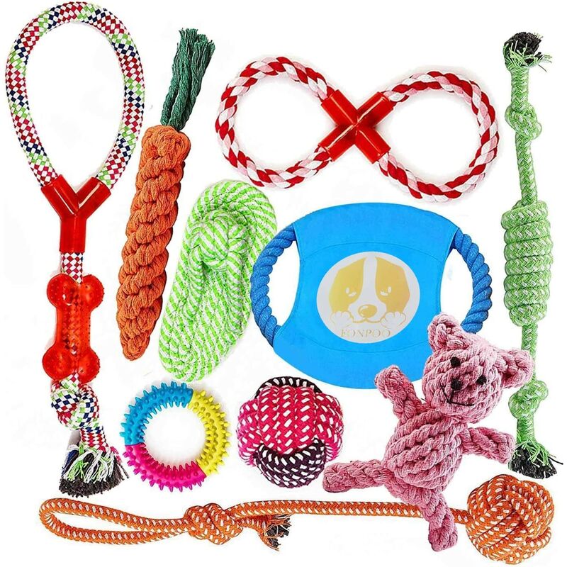

Juguete para perros duradero, paquete de 10, juguete para masticar, perros sanos pequeños y medianos solitude (multicolor)