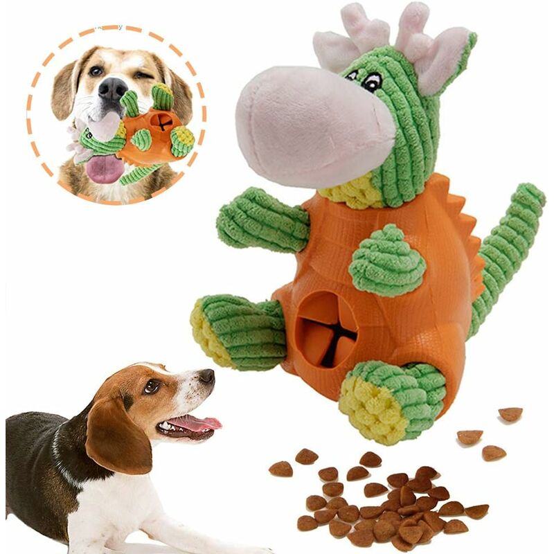 

Juguete para perros, juguete para perros con forma de dinosaurio, juguete para perros chillones, tela de felpa chillona de silicona con forma de