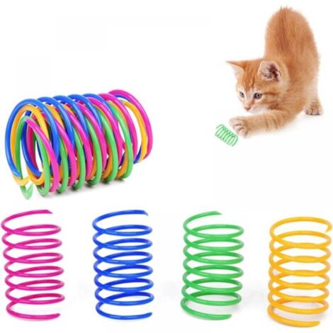 Juguetes con plumas para gatos, paquete de 12, juguetes interactivos coloridos con resortes de plástico, duraderos y suaves, para perseguir y jugar.