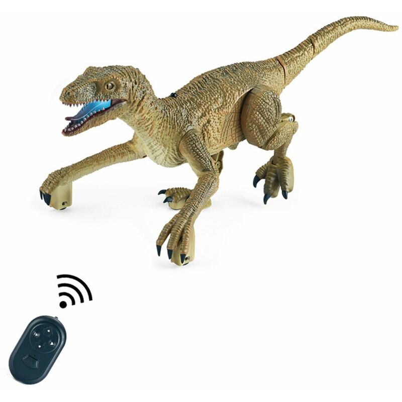 

Happyshopping - Juguetes de dinosaurio de control remoto Dinosaurio RC con rugido de luz LED para ninos, ninas, caminar simulado, demostracion de un