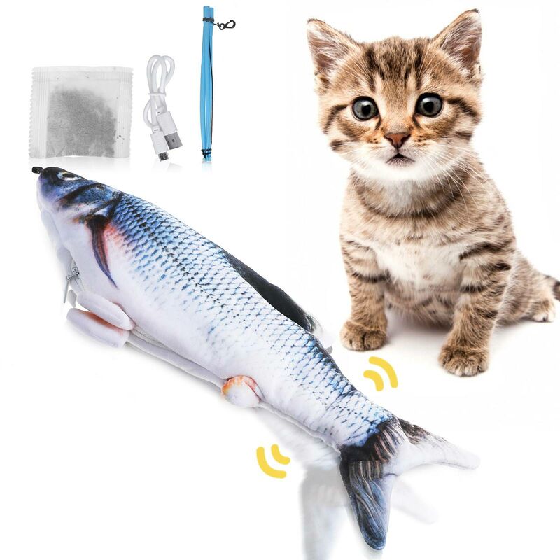 Juguetes de hierba gatera, juguetes eléctricos para peces y cañas de pescar para gatos lavente