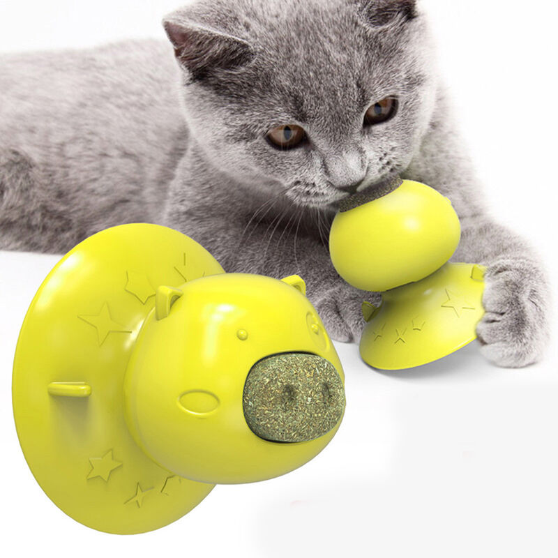 

Happyshopping - Juguetes de hierba gatera para gatos, juguete interactivo para gatos, para gatos, limpieza de dientes, masticacion, juego,Amarillo