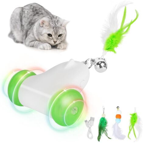 Juguetes interactivos para gatos, juguetes eléctricos automáticos recargables para gatos de interior, movimiento irregular, velocidad ajustable, estimulan el instinto de caza del gato.