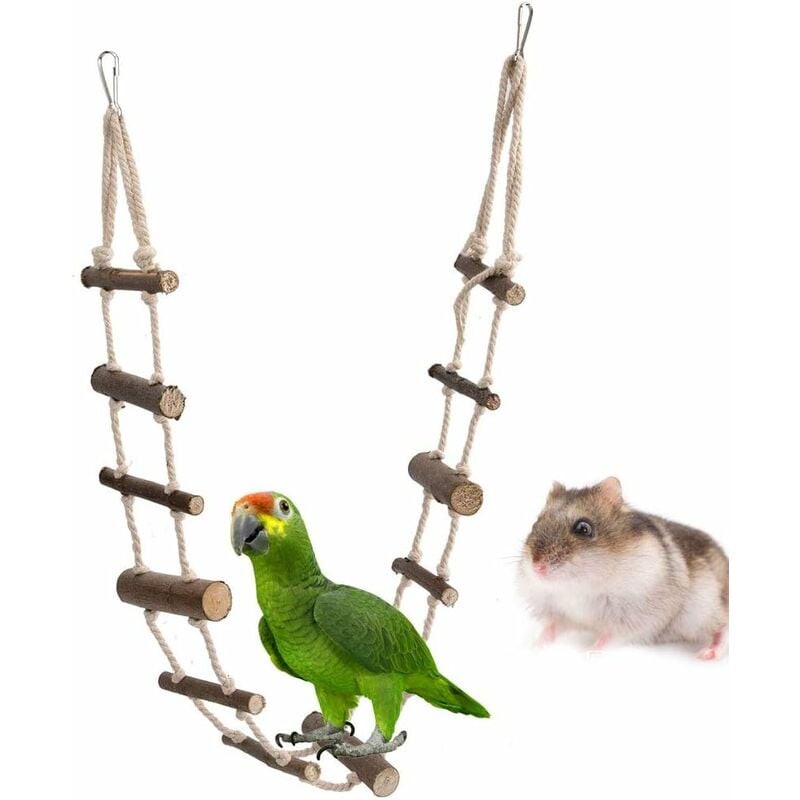 

Juguetes para colgar loros, pájaros, escaleras, columpios, escalada, cuerda colgante, puente colgante, juguetes para mascotas para guacamayo, cacatúa