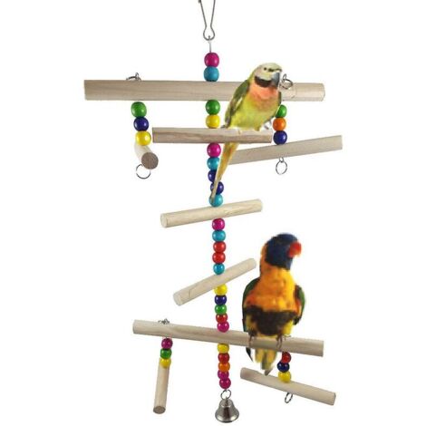 Juguetes para pájaros, juguetes para columpios de loros, juguetes para masticar de madera natural y cuerda, puenting, juguetes para pájaros de anchoa, juguetes para mascotas, juguetes para alimentar a
