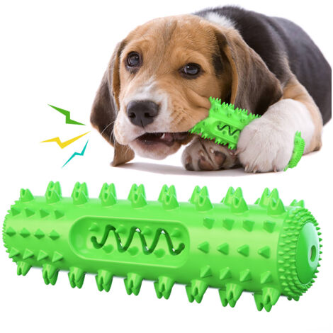 Juguetes para perros, juguete masticable dental mediano, forma de hueso, cepillo de dientes para perros, juguetes masticables duraderos, masticadores moderados/silenciosos, para el cepillado de diente
