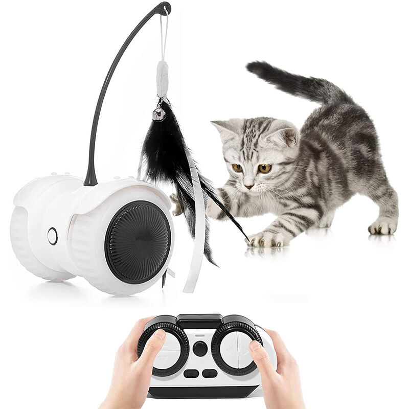 

Juguetes robóticos interactivos para gatos, carga USB irregular automática, bola giratoria de 360 ​​grados, plumas / pájaros / ratones automáticos