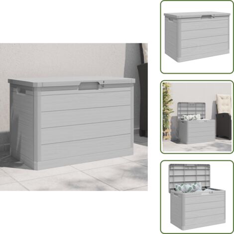 Juguetes - vidaXL Baúl para cojines polipropileno gris 77,5x44,5x53 cm - Almacenamiento exterior