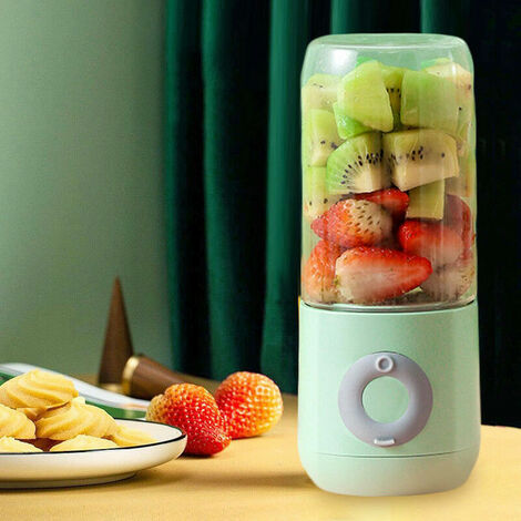 Juice Machine,Portable Electric Juicer,Smoothie Blender,6 Knives,Mini Blender,USB Rechargeable,500ML,Green